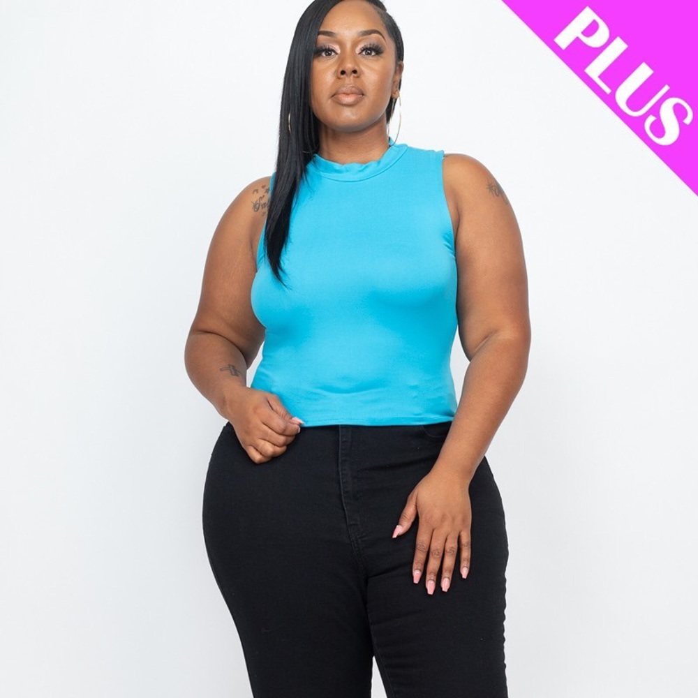 Mock Neck Crop Top